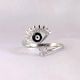 92.5 Sterling Silver Deep Blue Evil Eye Lash Ring